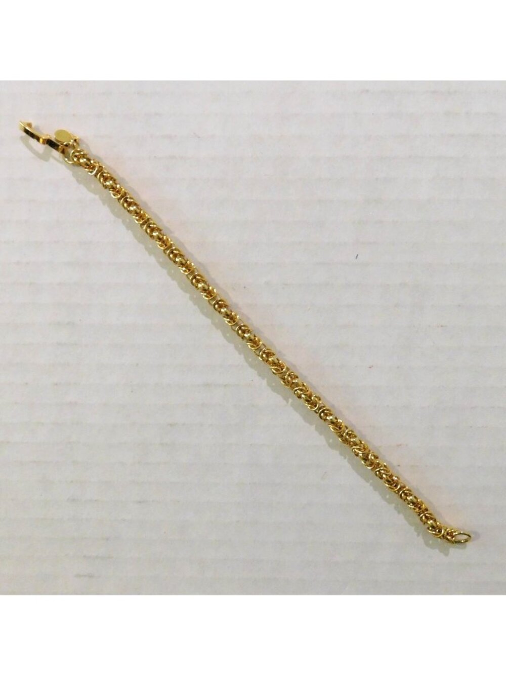 Premier Designs Vintage Signed Bracelet 7" Gold Plated Byzantine Chain Design